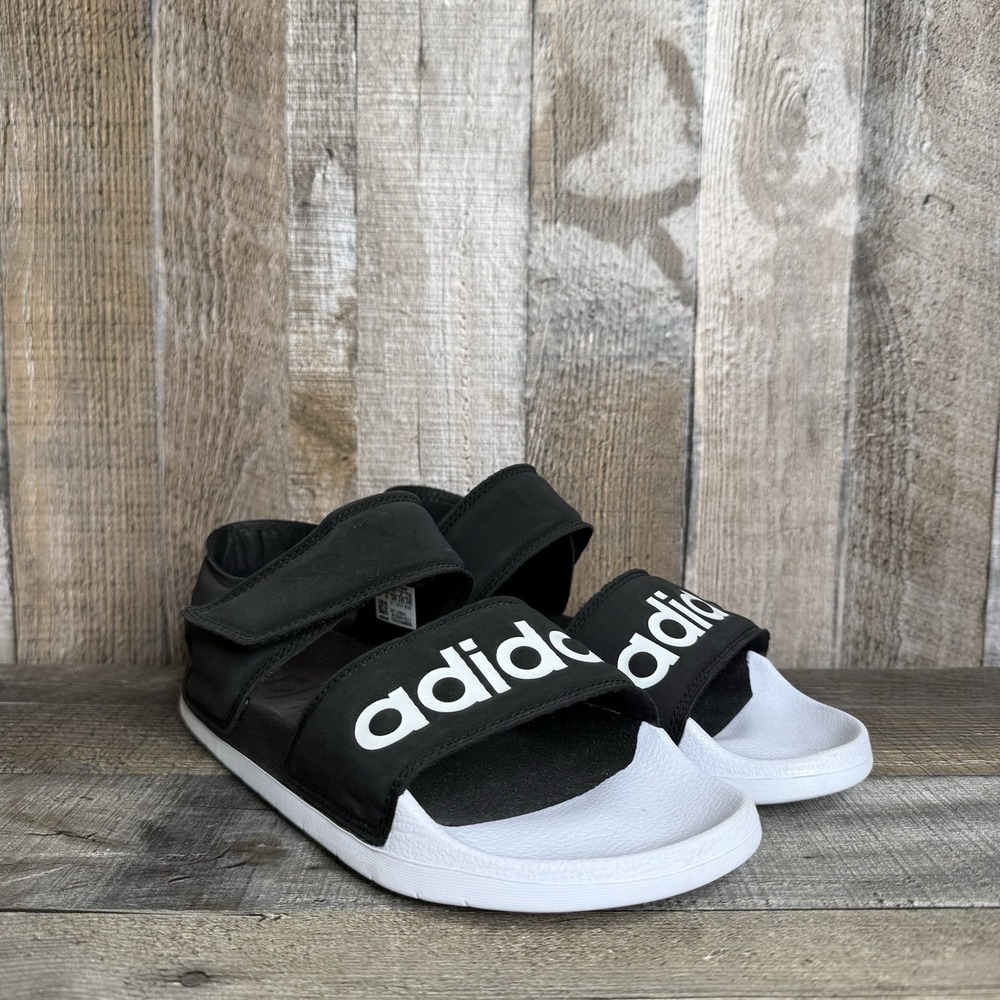 Womens Adidas Adilette Black Casual Comfort Strappy Sandals Size 7.5 / Kids 7